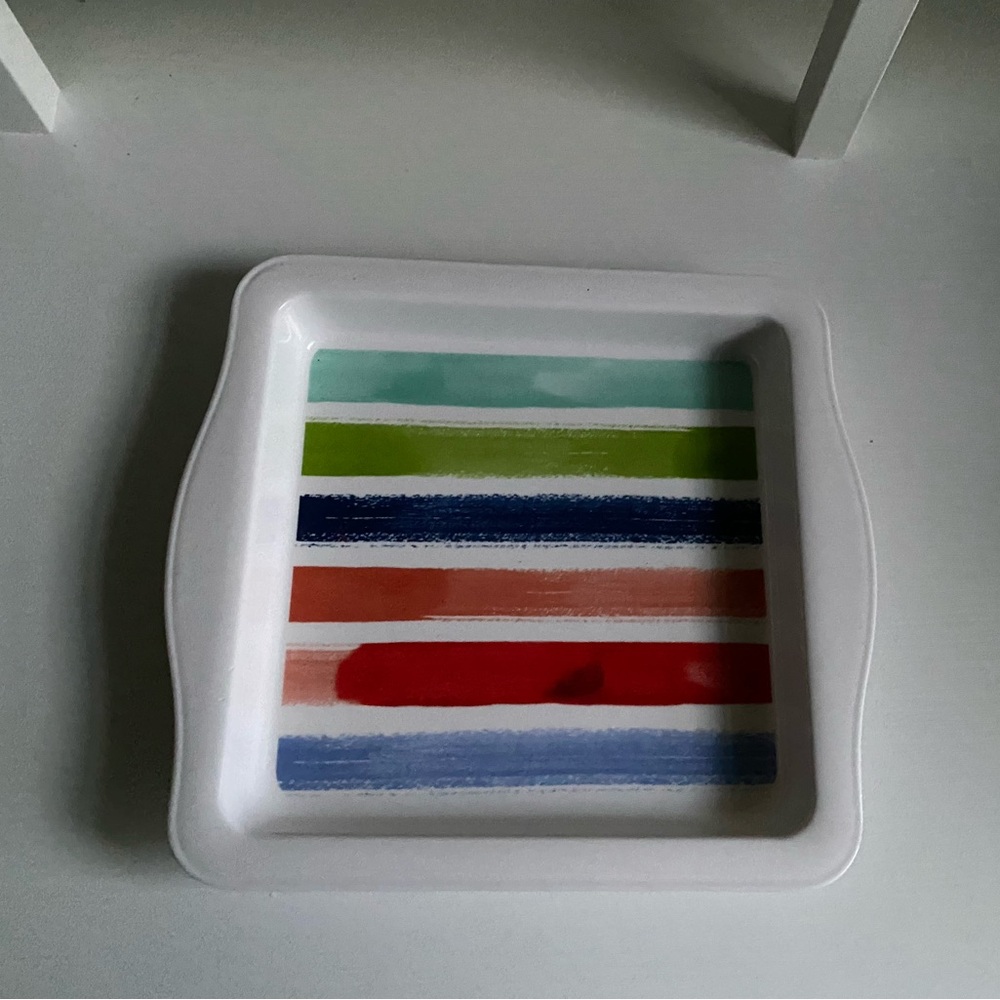 Colorful Striped Plastic Tray